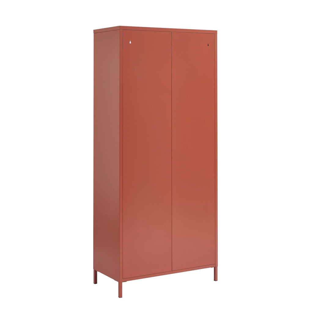 Fluted Glass And Metal Dresser - Terracotta