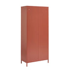 Fluted Glass And Metal Dresser - Terracotta