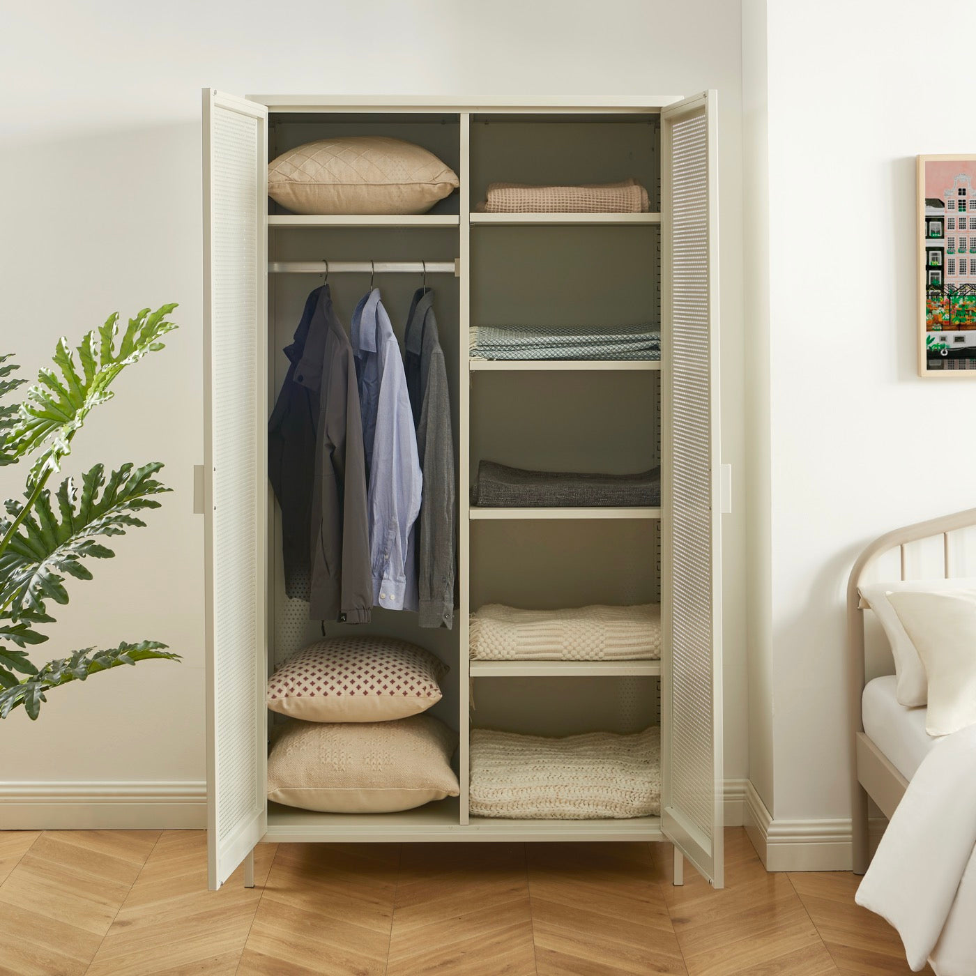 Armoire - Métal - Beige Sable - 2 Portes