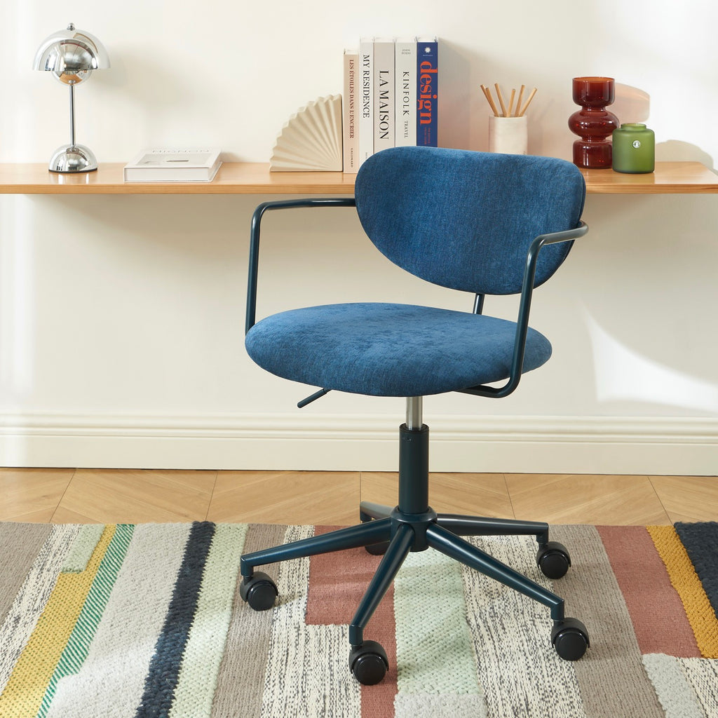 Office Chair - Fabric - Midnight Blue - With Casters