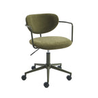 Chaise De Bureau - Tissu - Vert Olive - Avec Roulettes