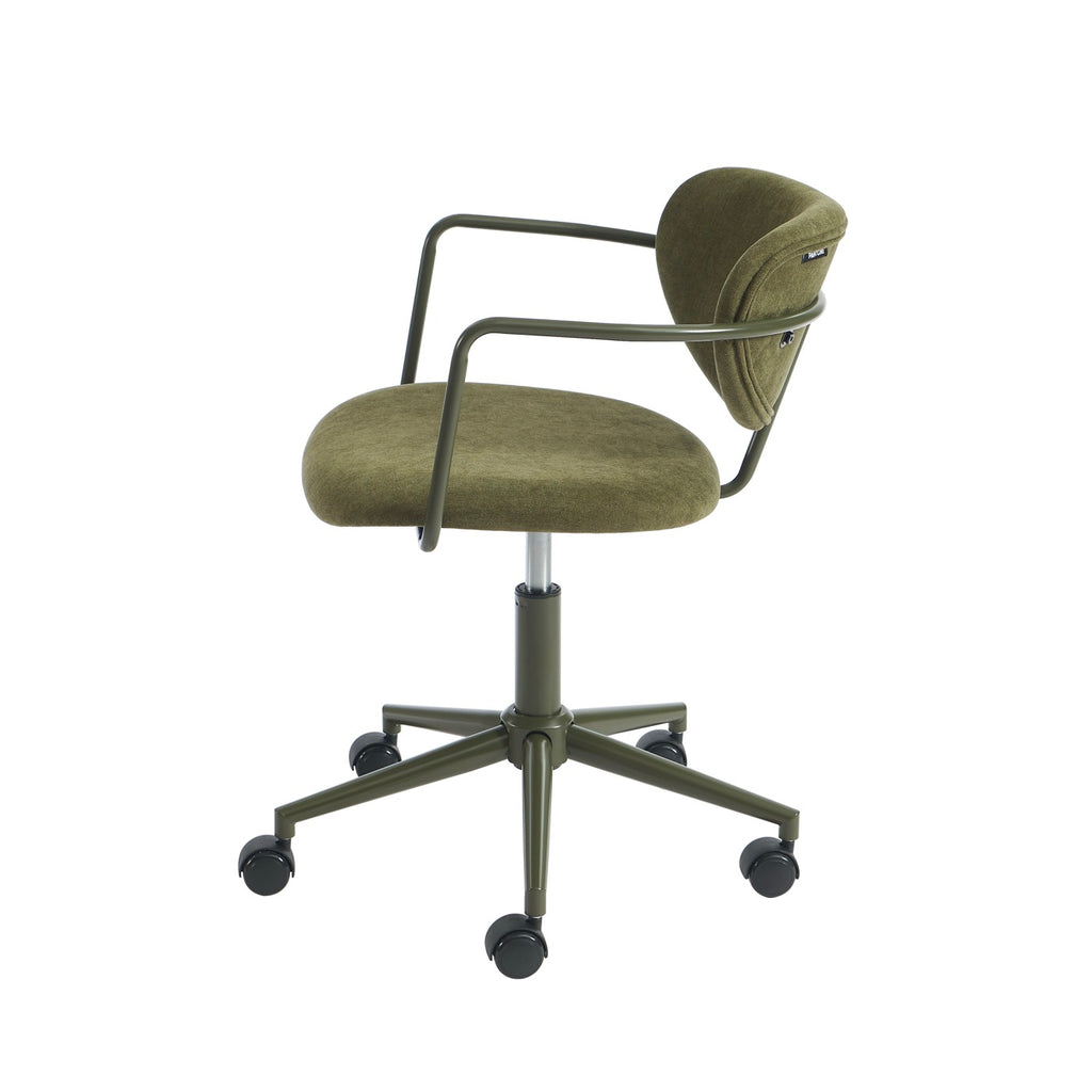 Chaise De Bureau - Tissu - Vert Olive - Avec Roulettes