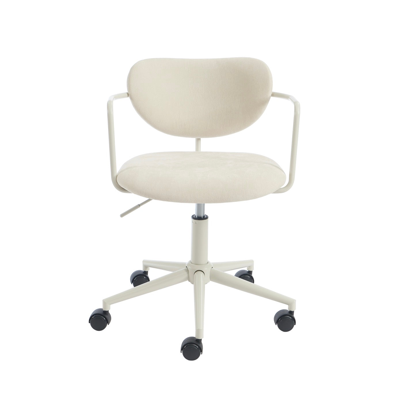 Chaise De Bureau - Tissu - Beige Sable - Avec Roulettes