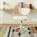 Chaise De Bureau - Tissu - Beige Sable - Avec Roulettes