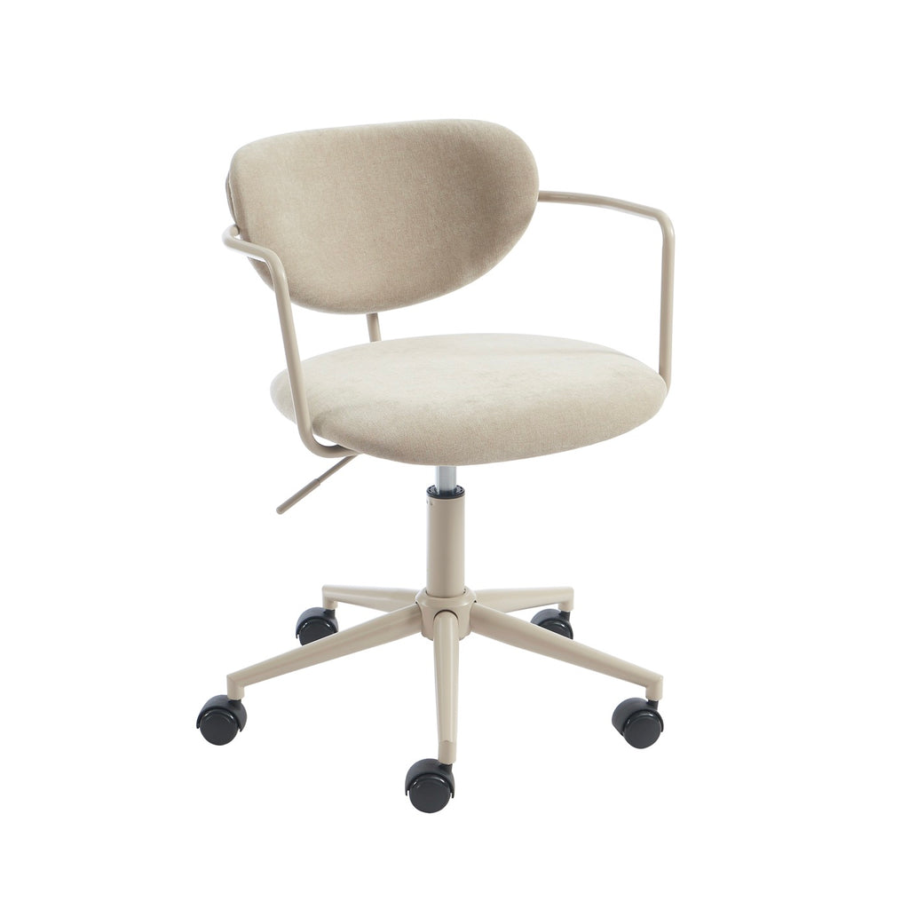 Chaise De Bureau - Tissu - Taupe - Avec Roulettes
