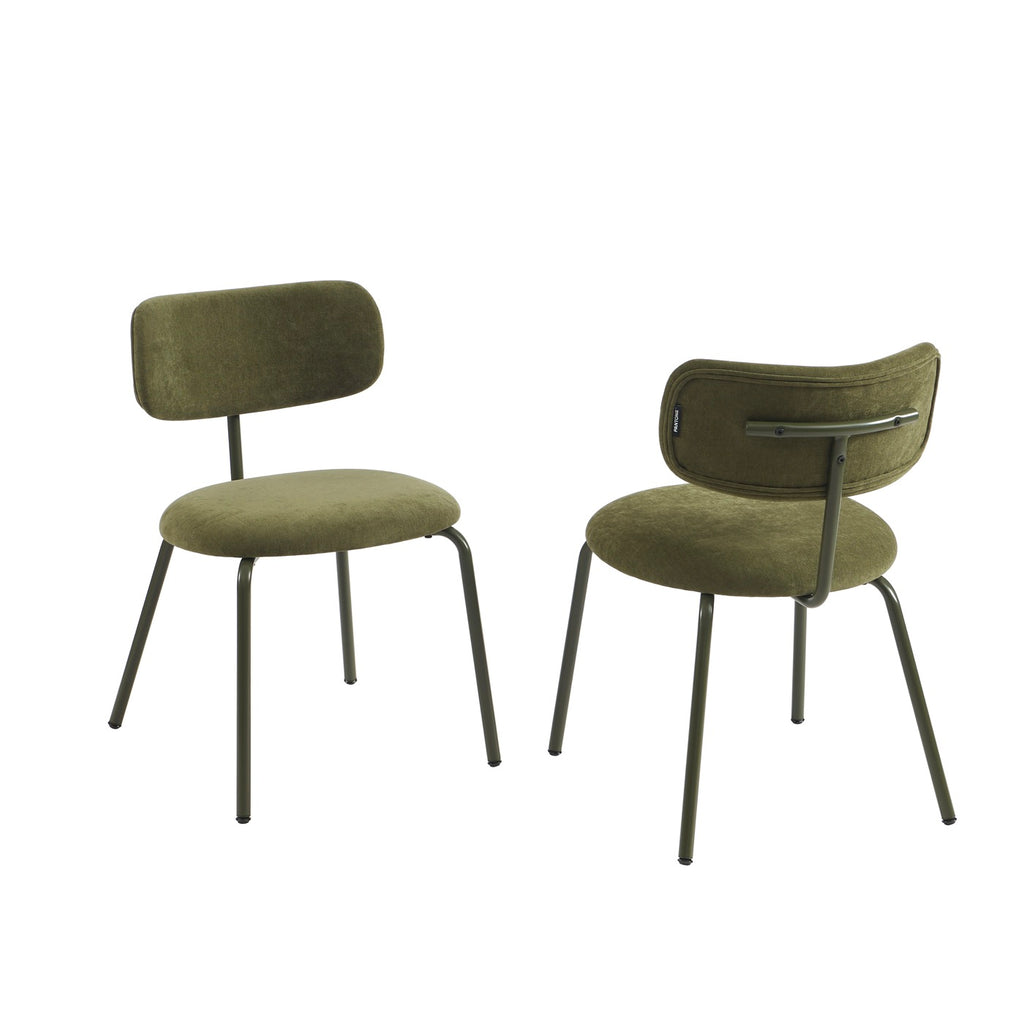 Conjunto de 2 sillas - Patas de tela y metal - Verde oliva