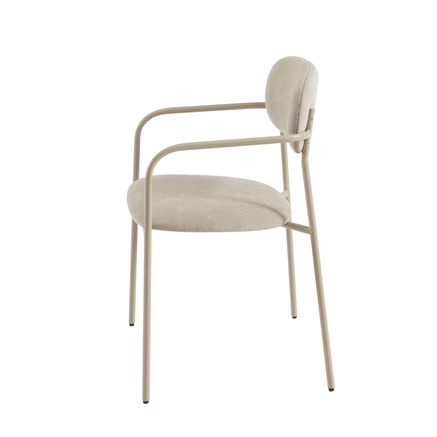 Set Of 2 Chairs - Fabric & Metal Legs - Taupe