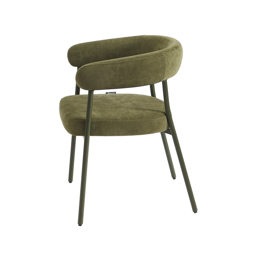 Lot De 2 Chaises - Tissu Et Pieds Métal - Vert Olive