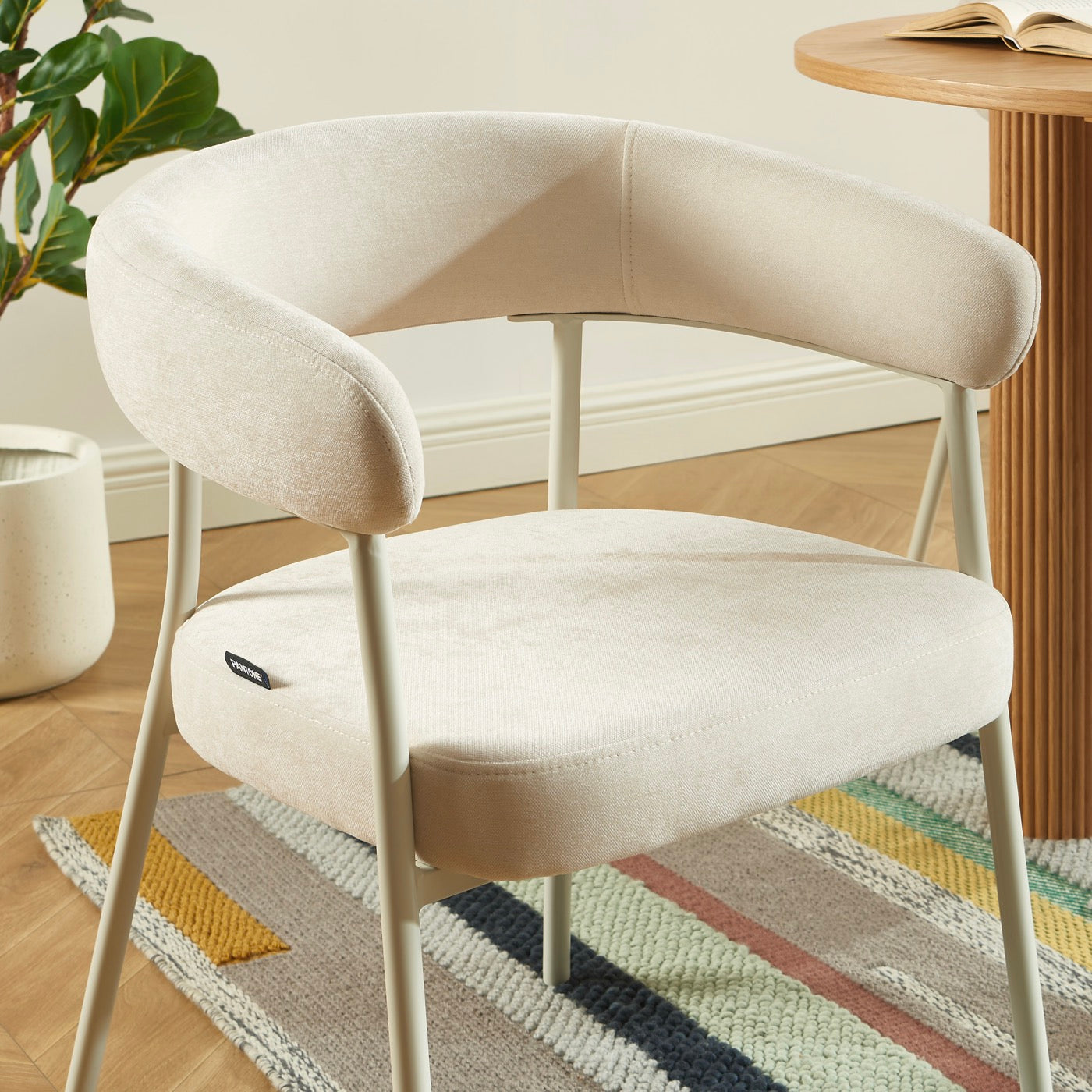 Lot De 2 Chaises - Tissu Et Pieds Métal - Beige Sable