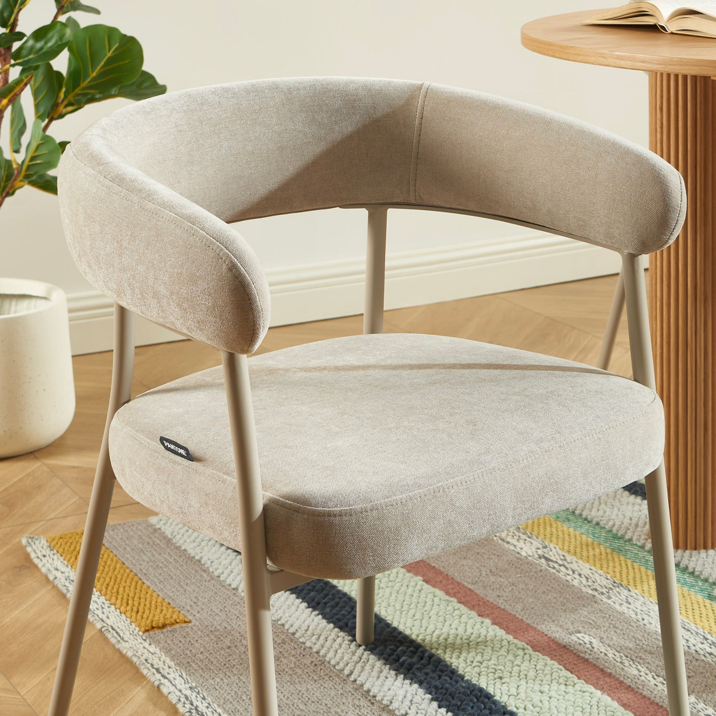 Lot De 2 Chaises - Tissu Et Pieds Métal - Taupe