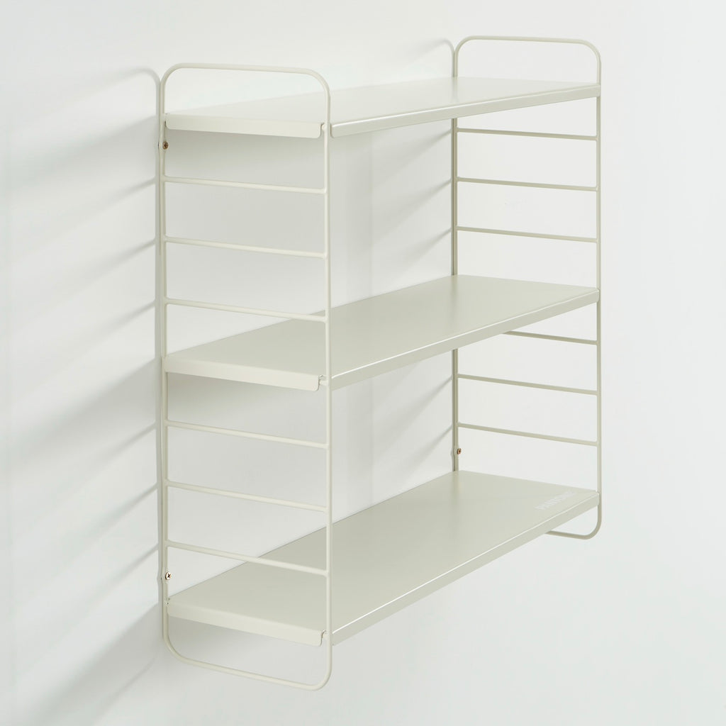 3 Tier Wall Shelf - Metal - Sand Beige