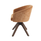 Paola - Chairs - Chenille Fabric - Terracotta Solid Oak Leg