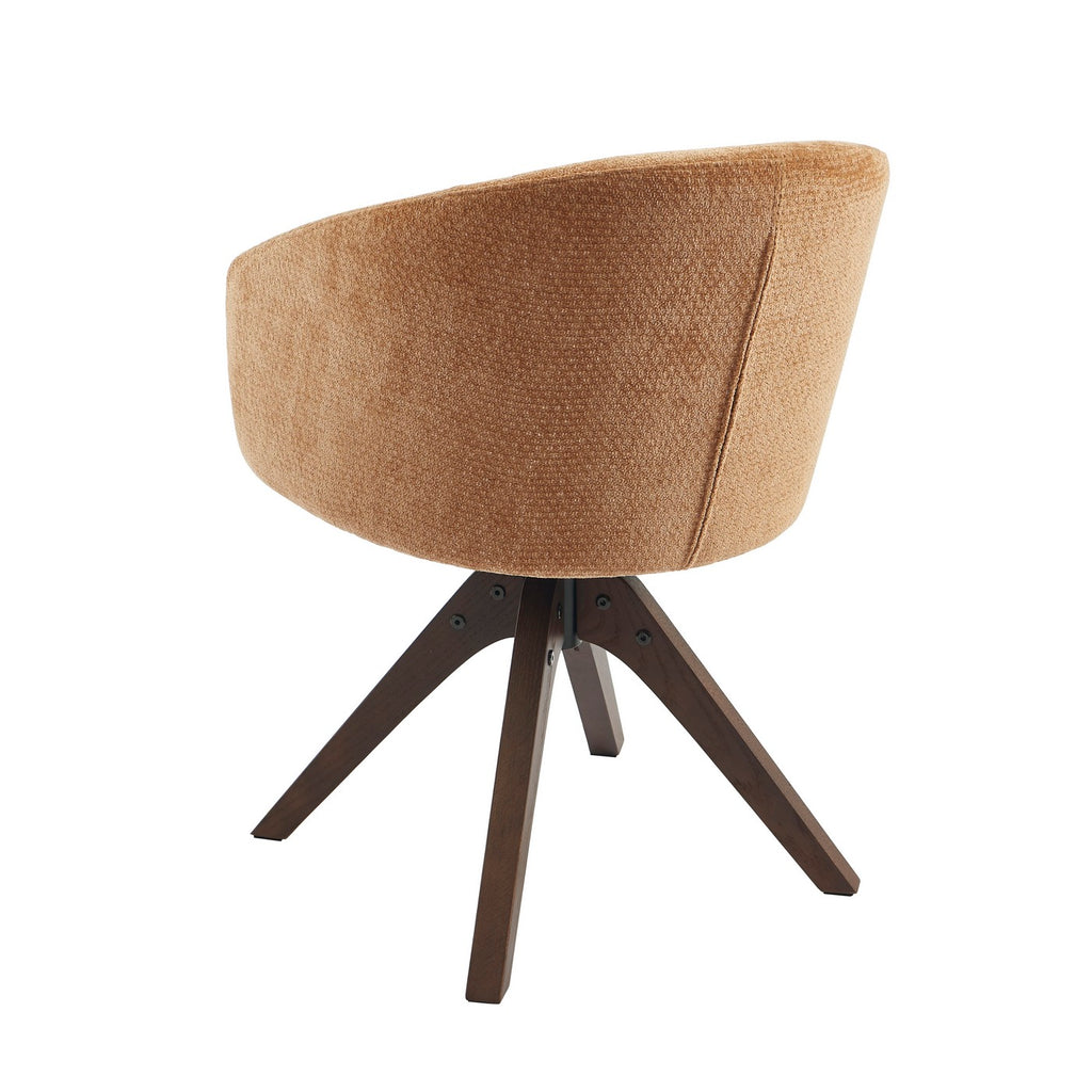 Paola - Chairs - Chenille Fabric - Terracotta Solid Oak Leg