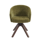 Paola - Chairs - Chenille Fabric - Green Solid Oak Leg