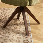 Paola - Chairs - Chenille Fabric - Green Solid Oak Leg
