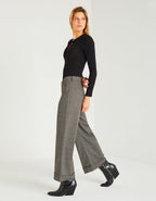 Paolo Fancy H23 Wide Jeans - Black Tartan - Women's