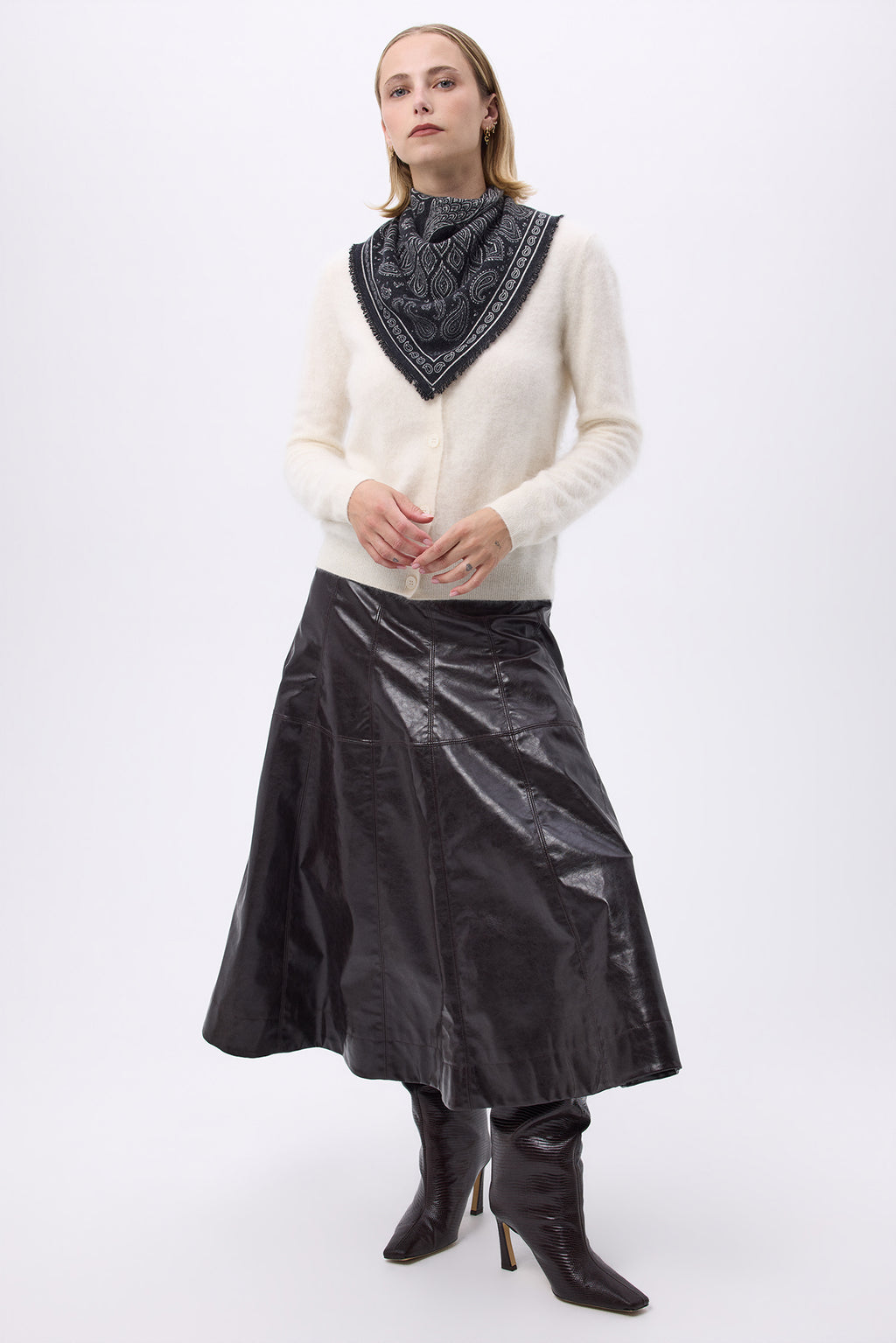 Lille bandana Paon - Sort/Hvid - Dame