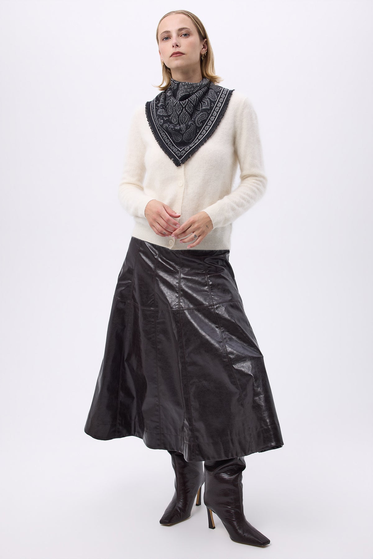 Lille bandana Paon - Sort/Hvid - Dame