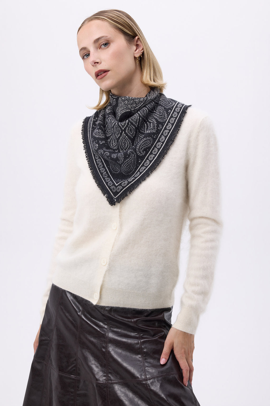 Lille bandana Paon - Sort/Hvid - Dame