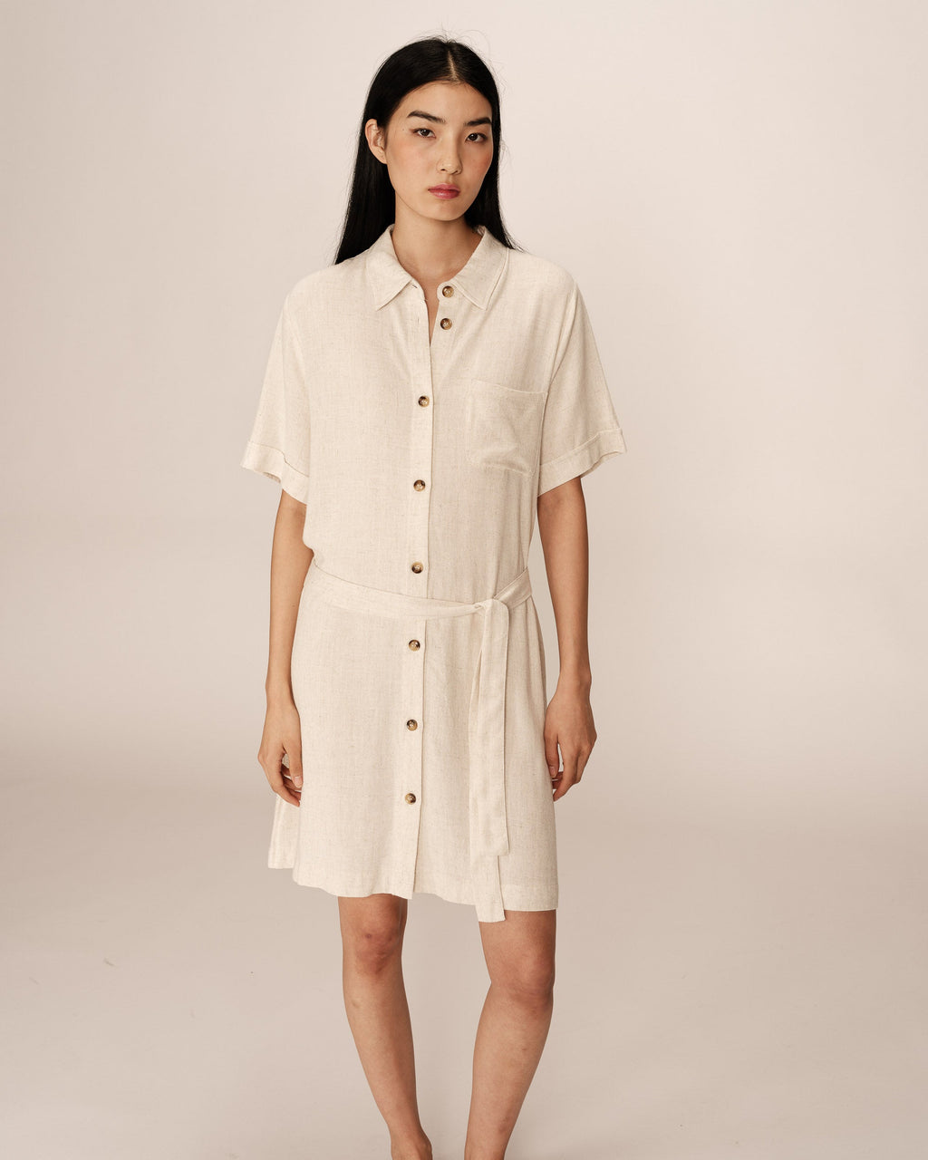 Paquita Short Dress - Beige