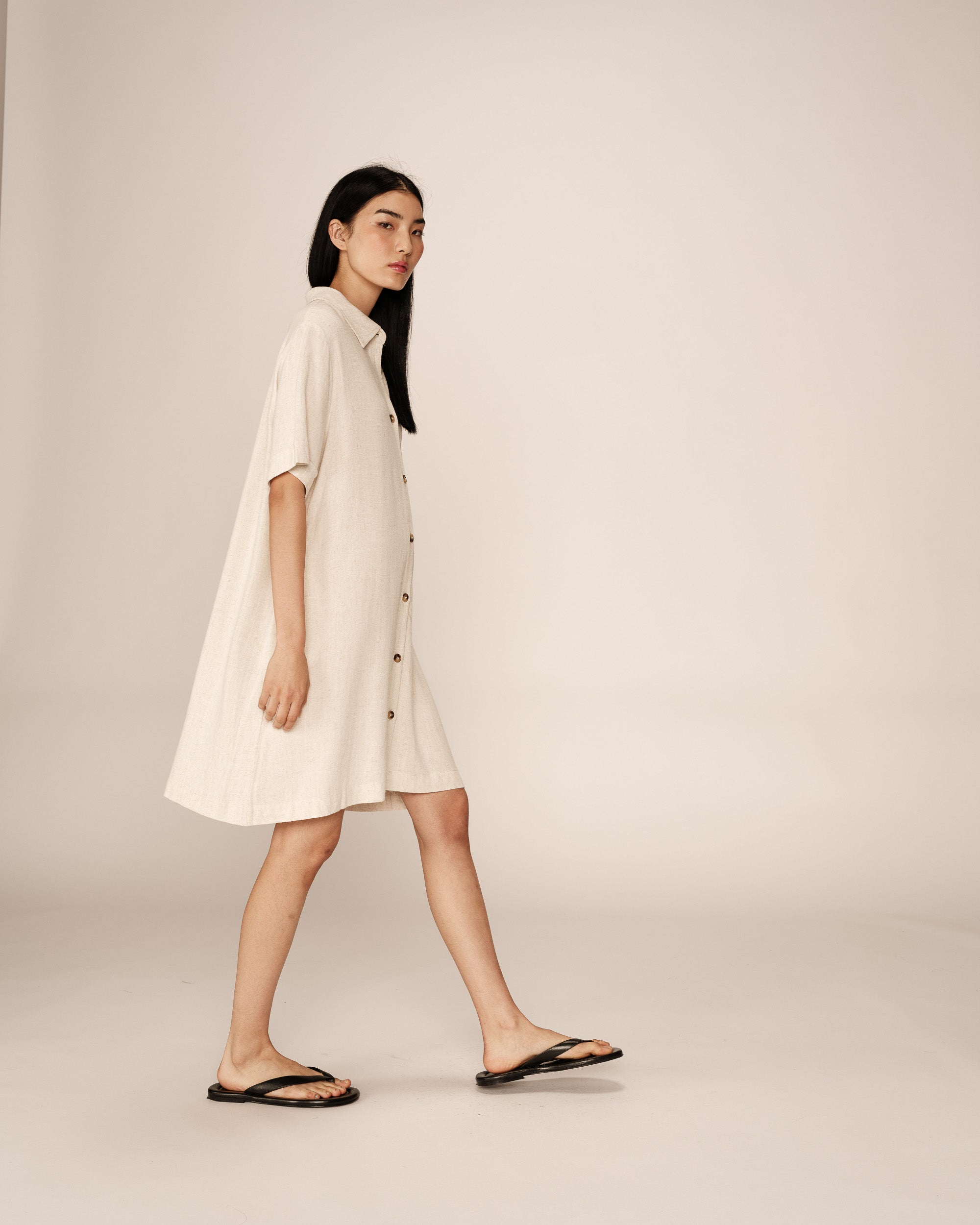 Paquita Short Dress - Beige