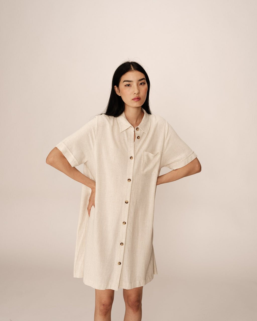 Paquita Short Dress - Beige