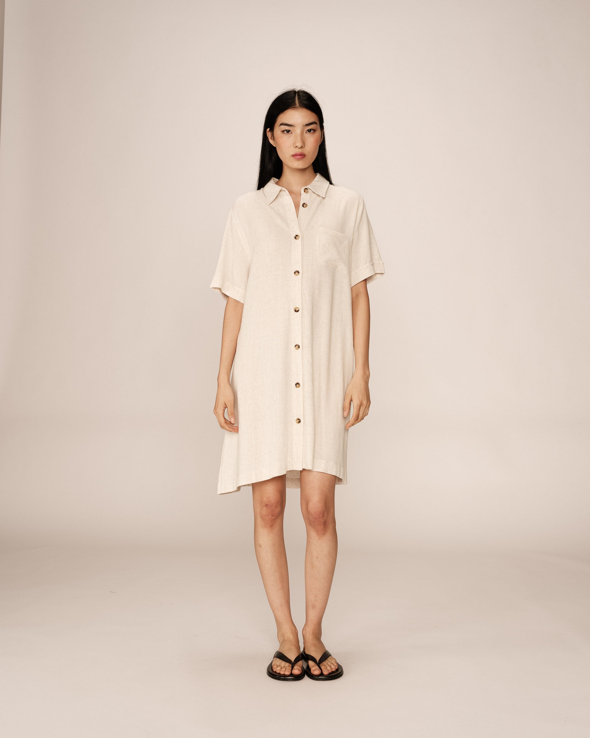 Paquita Short Dress - Beige