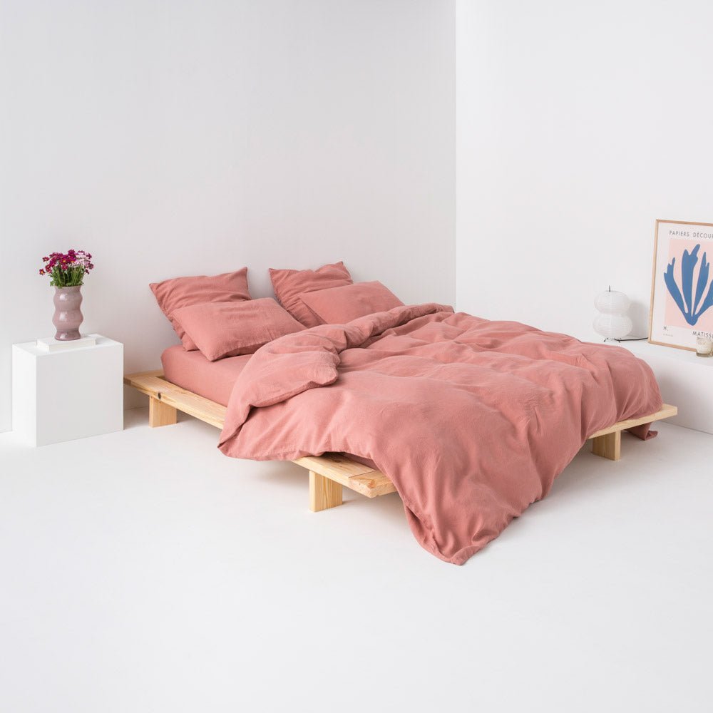 Duvet Cover - In 190G/M² Washed Linen - Dusty Pink