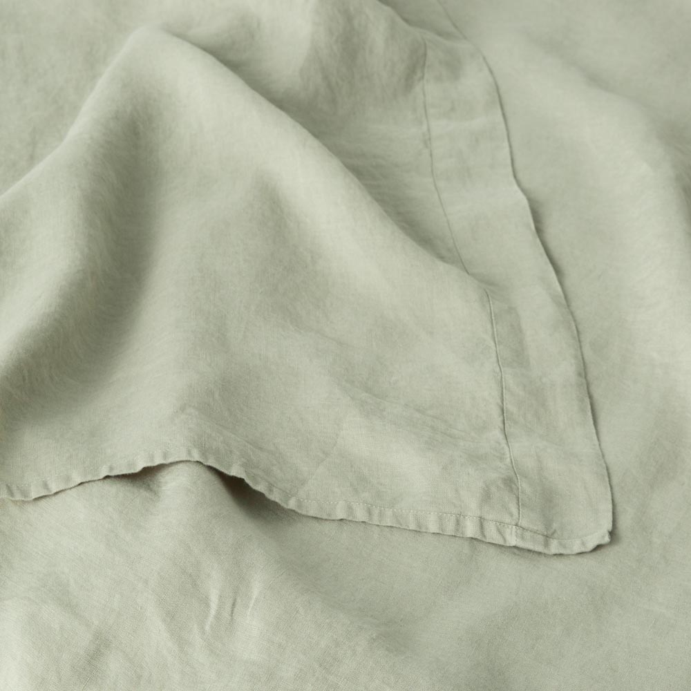 Flat Sheet - Washed Linen 190G/M² - Sage Green