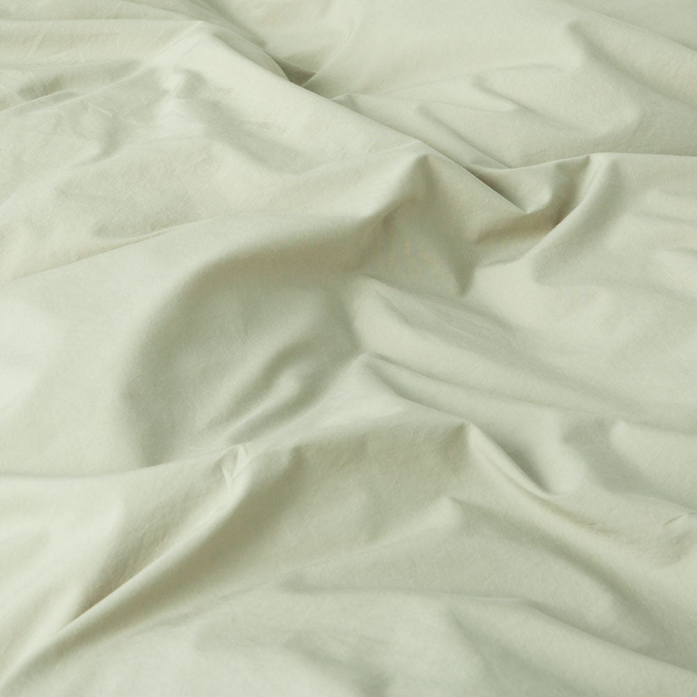 2 Taies D'Oreiller - En Percale De Coton Lavé 300 Fils - Vert Sauge