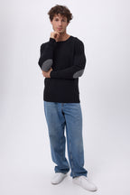 Pull Col Rond Coudieres Paxton - Noir Patch Gris Fonce - Homme - 100% Cachemire