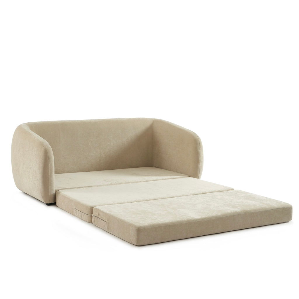 Paz – Sofa prosta 2-osobowa – Tkanina szenilowa beżowa