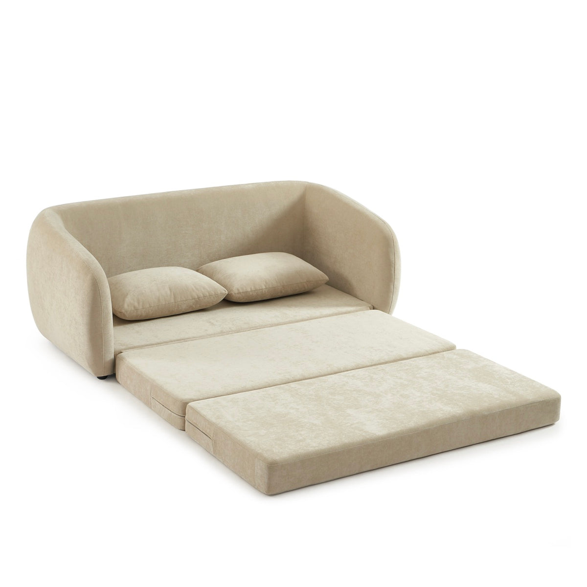 Paz – Sofa prosta 2-osobowa – Tkanina szenilowa beżowa