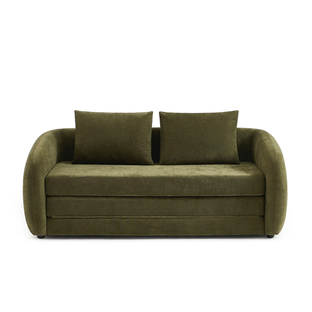 Paz – Gerades 2-Sitzer-Sofa – Chenille-Stoff Grün