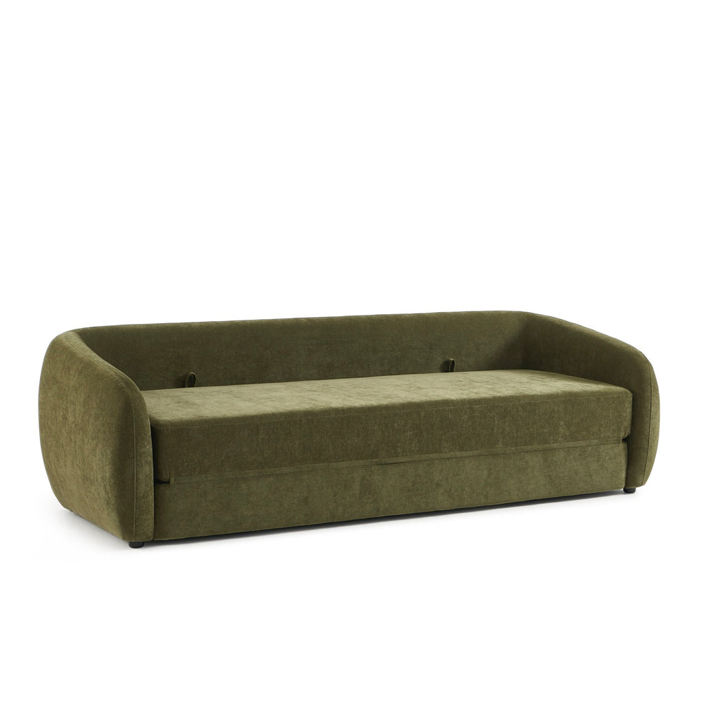 Paz - Lige 3-personers Sofa - Grønt Chenillestof