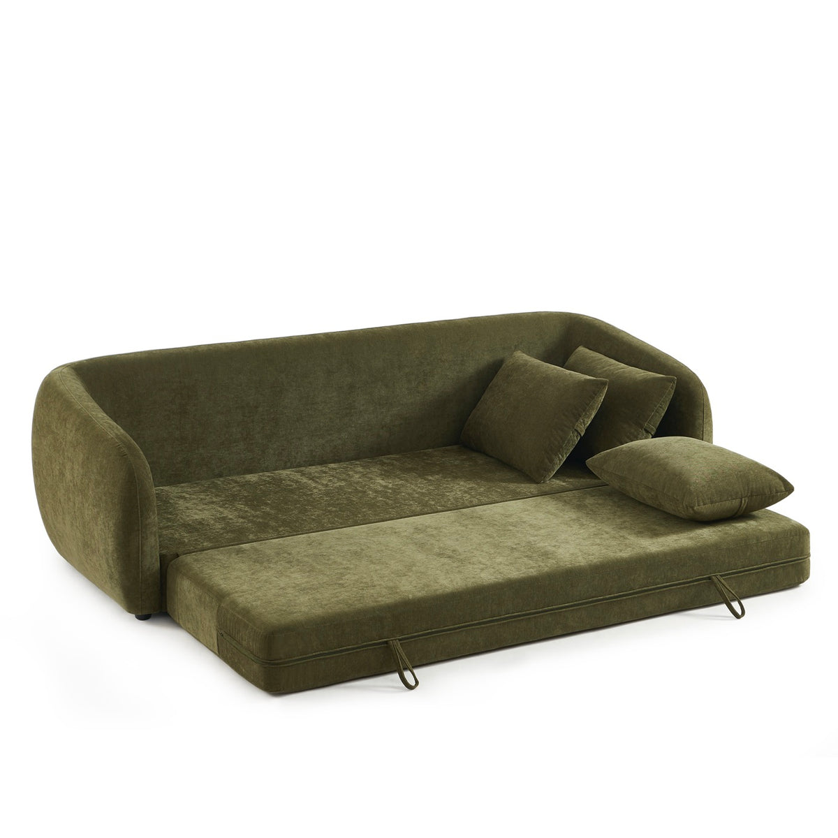 Paz - Lige 3-personers Sofa - Grønt Chenillestof