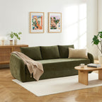 Paz - Lige 3-personers Sofa - Grønt Chenillestof
