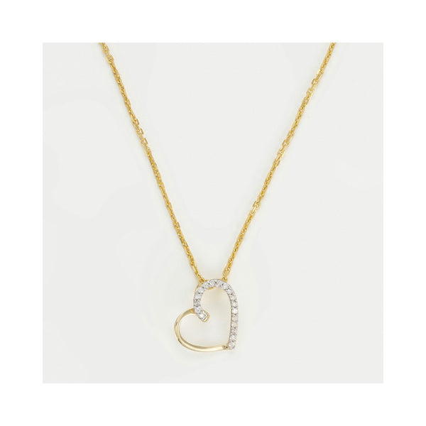 Colgante de diamantes "Precioso Corazón": 0,05/18 - Oro amarillo 375/1000