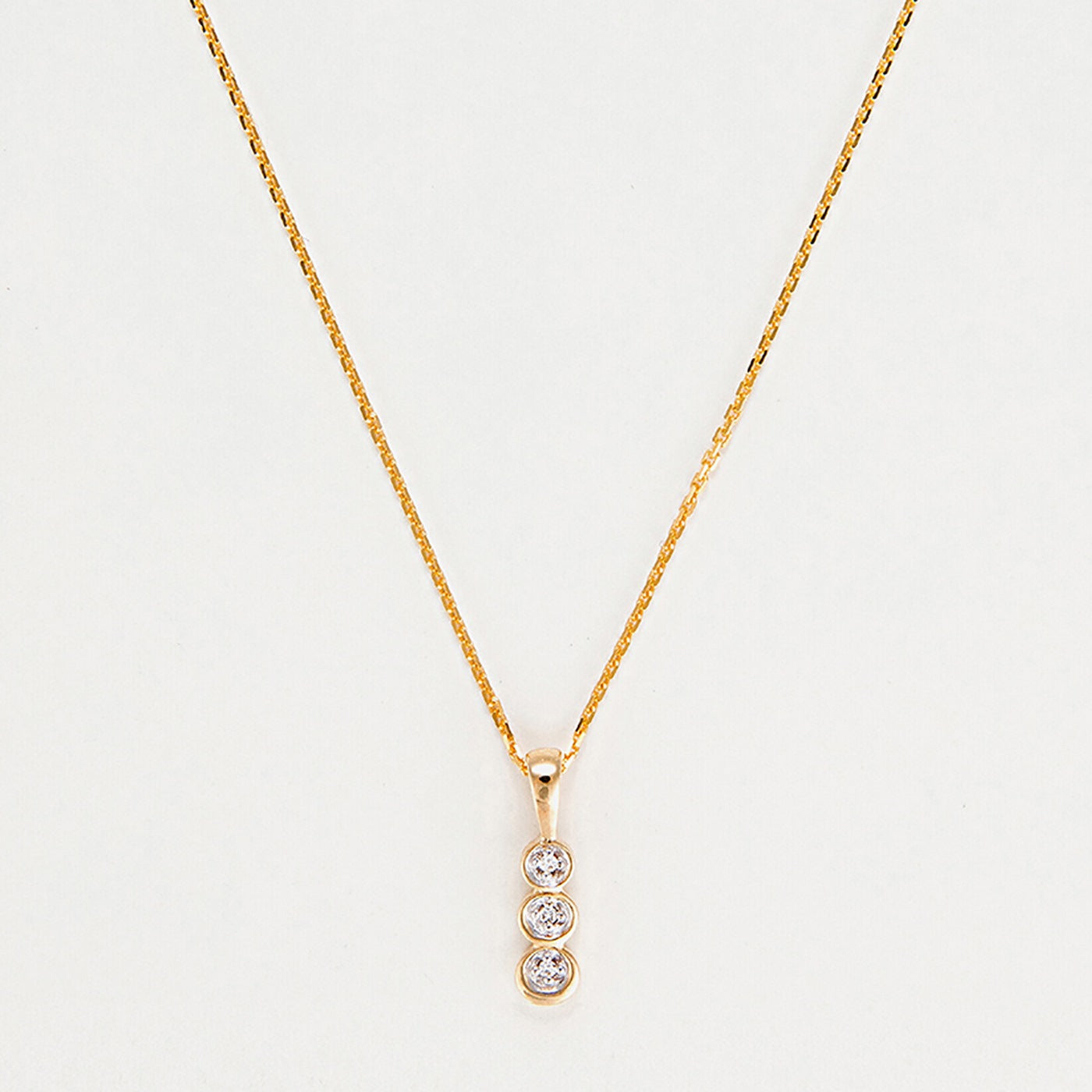 "Mini Trilogy" pendant D0.02Ct/3 - 375/1000 Yellow Gold