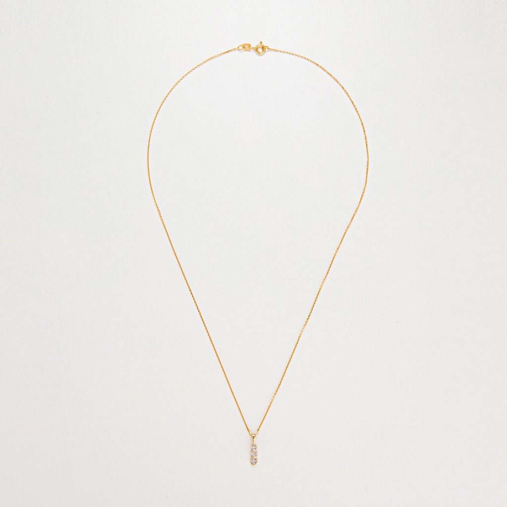 "Mini Trilogy" pendant D0.02Ct/3 - 375/1000 Yellow Gold