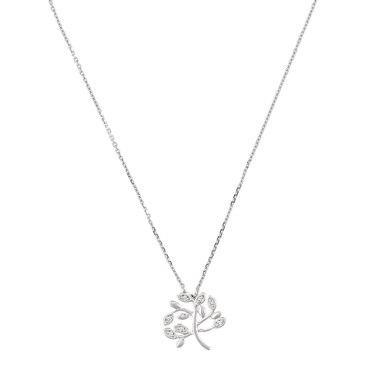 Colgante "Arbol De La Vida" 0.03Ct/7 - Oro Blanco