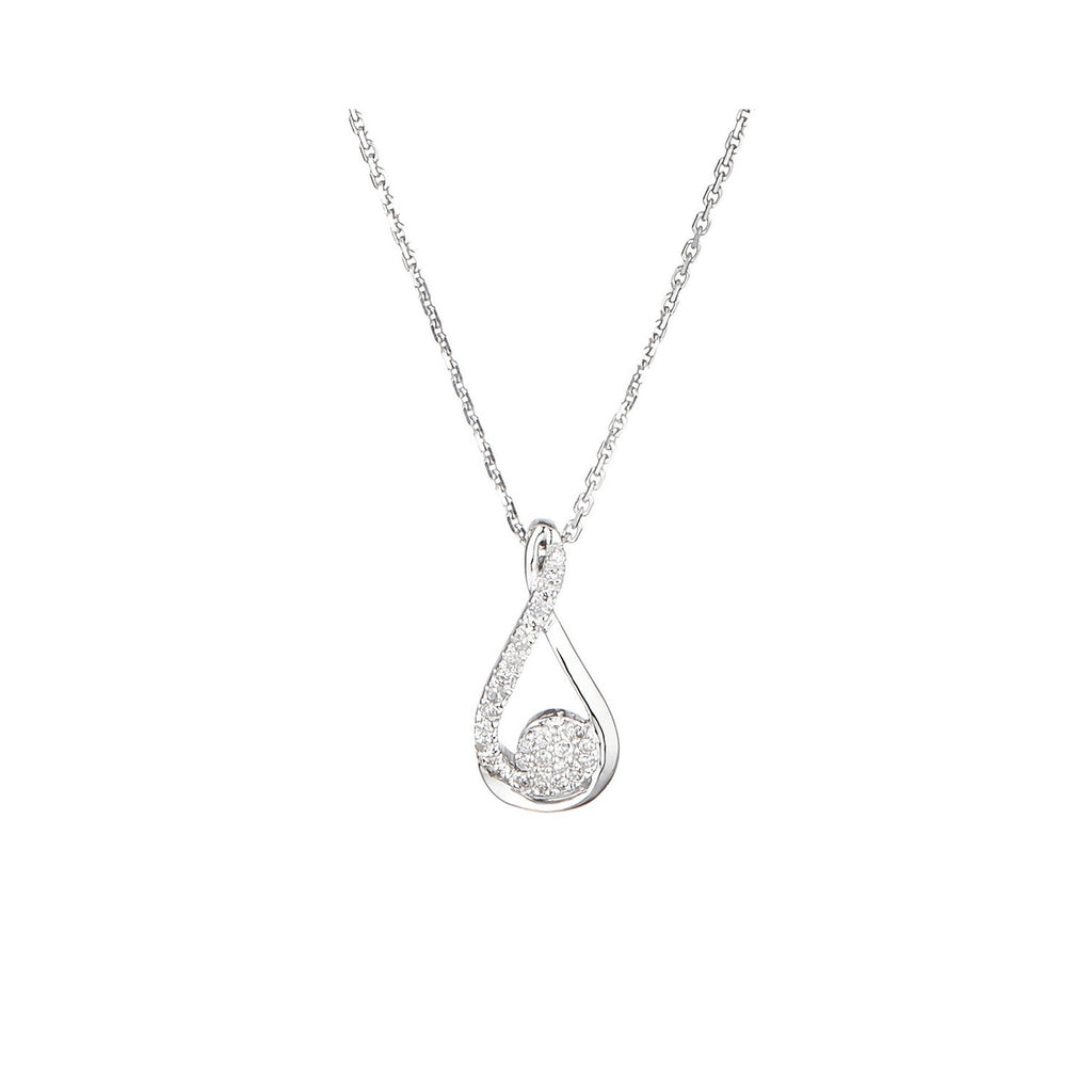 "Kourtney" Pendant with 0.08/28 Diamonds - 375/1000 White Gold