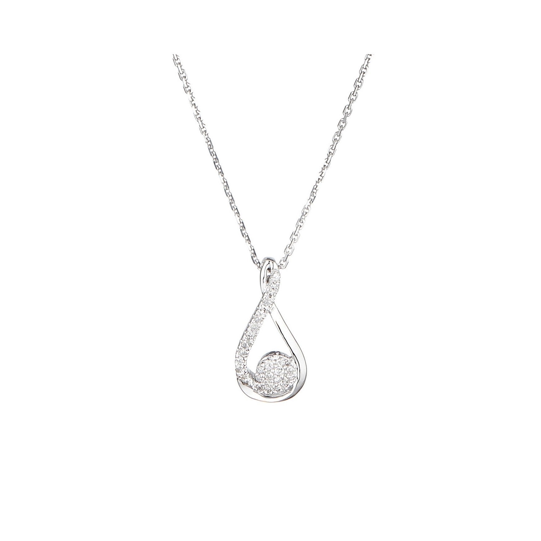 "Kourtney" Pendant with 0.08/28 Diamonds - 375/1000 White Gold