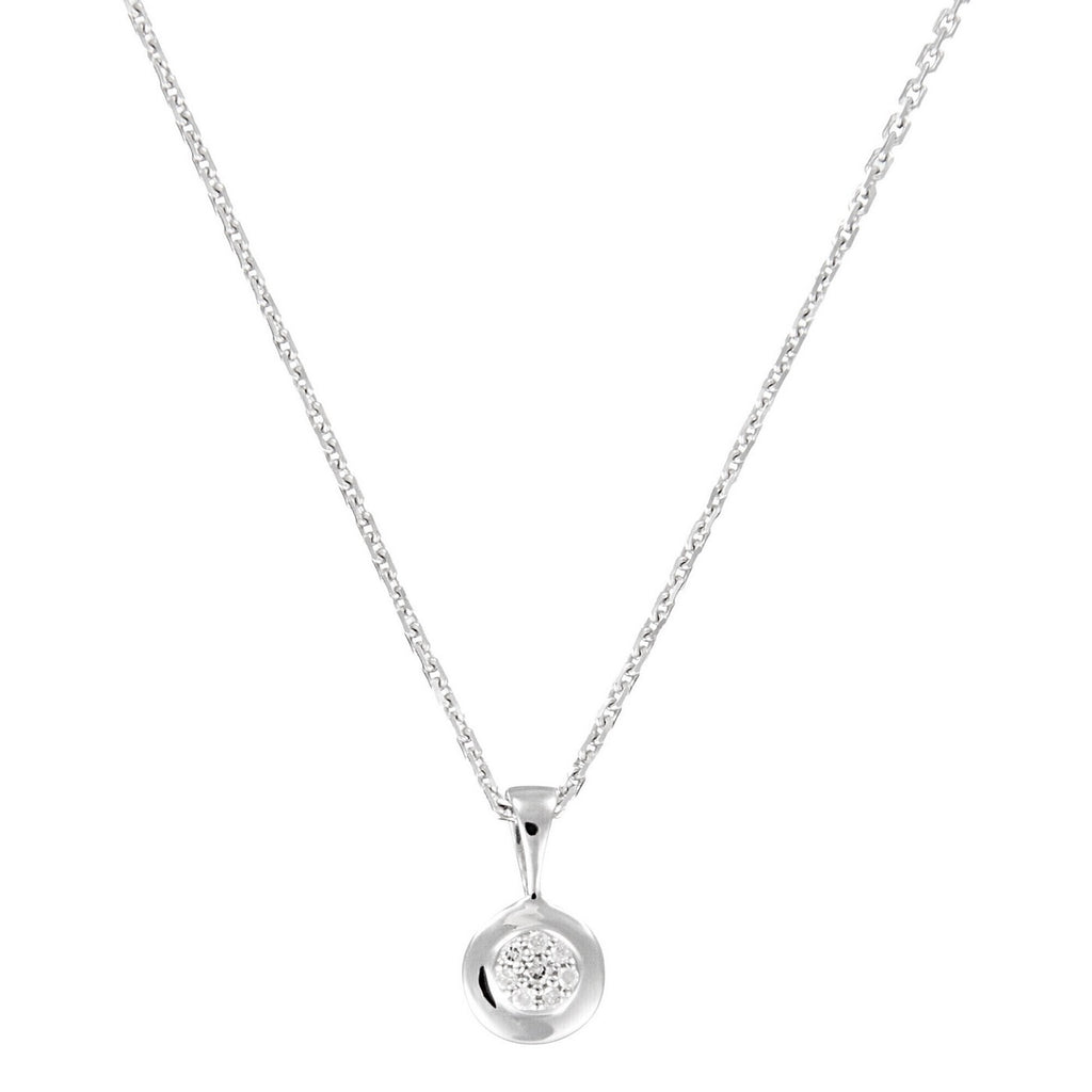 Pendentif "Bombe" Diamant 0,02/8 - Or Blanc 375/1000