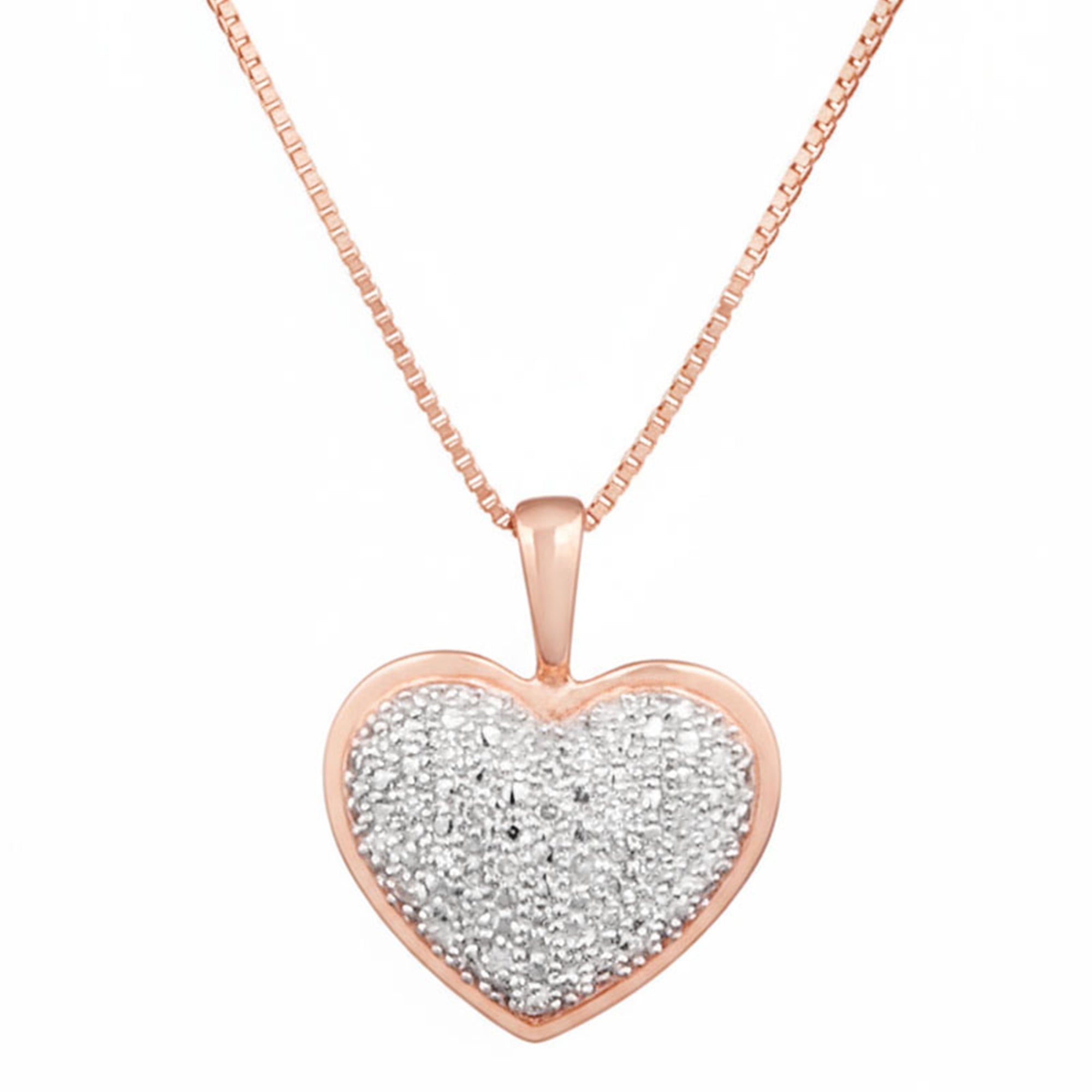 Pendentif Coeur Diamants 0,04/27 - Or Rose 375/1000