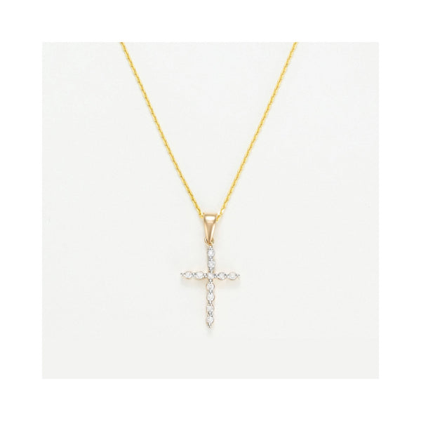 "Brilliant Cross" Pendant with 0.10/11 diamonds - 375/1000 Yellow Gold