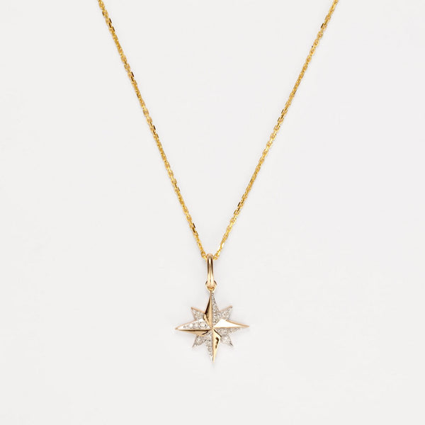 Colgante de Diamantes "Stellina" 0.072/16 - Oro Amarillo y Blanco 375/1000