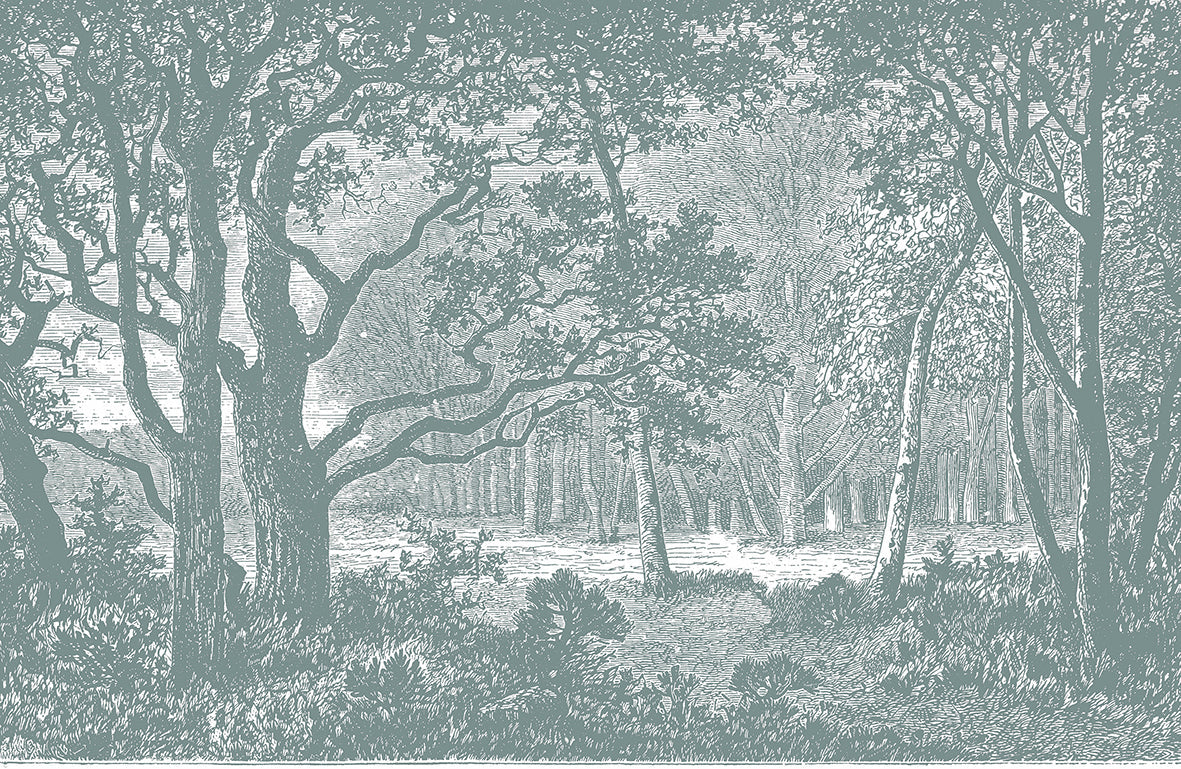 Panoramic Wallpaper - Brocéliande - Sage Green