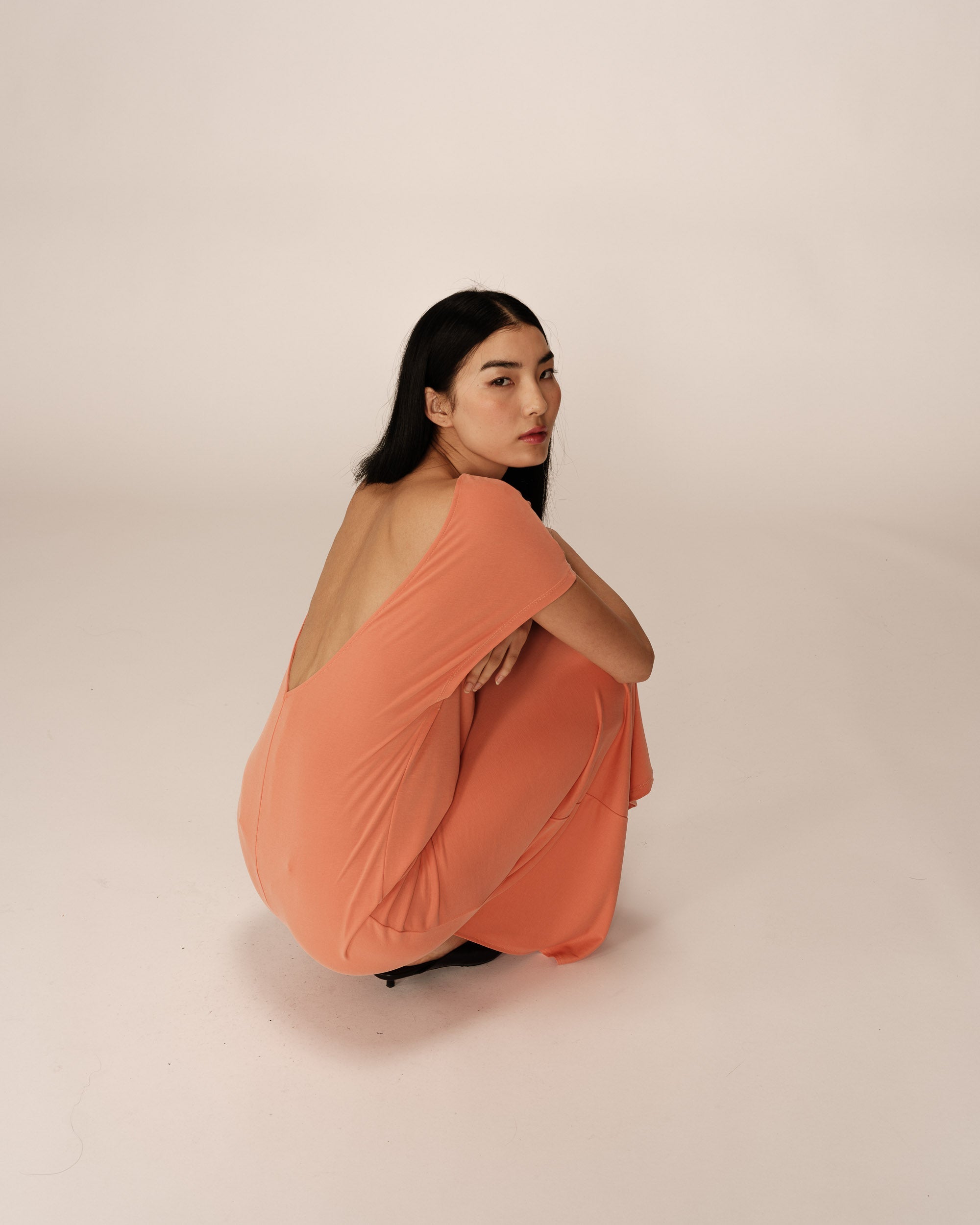 Robe Mi-Longue Peace - Peche