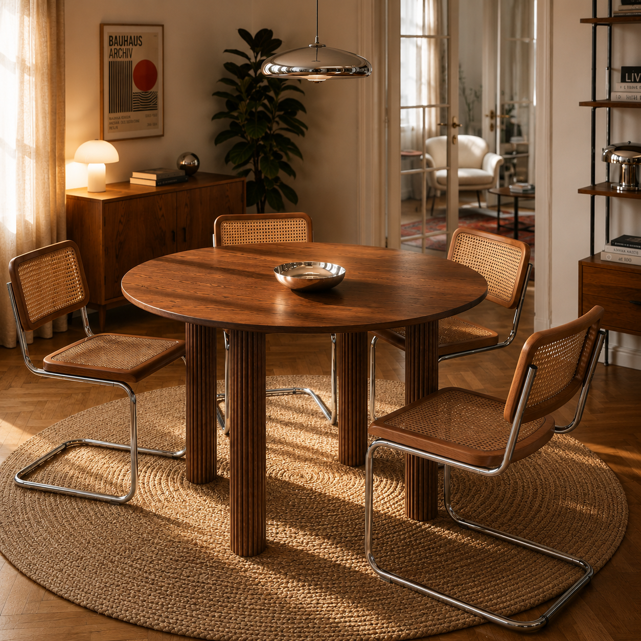 Penelope - Table De Séjour - Placage Chêne - Noyer